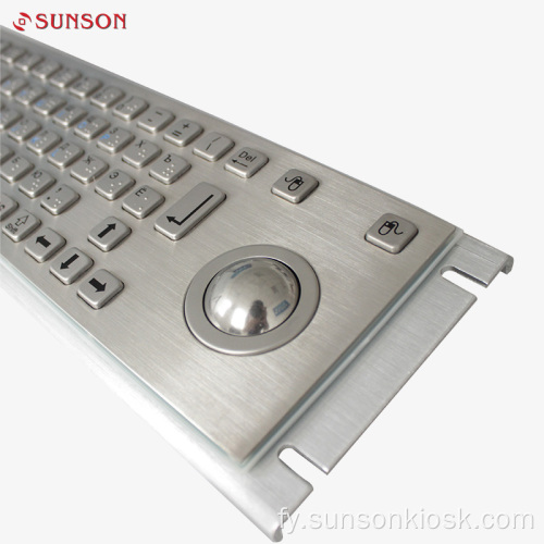 IP65 Keyboard-toetseboerd fan roestfrij stiel mei trackball foar selsstannersminal